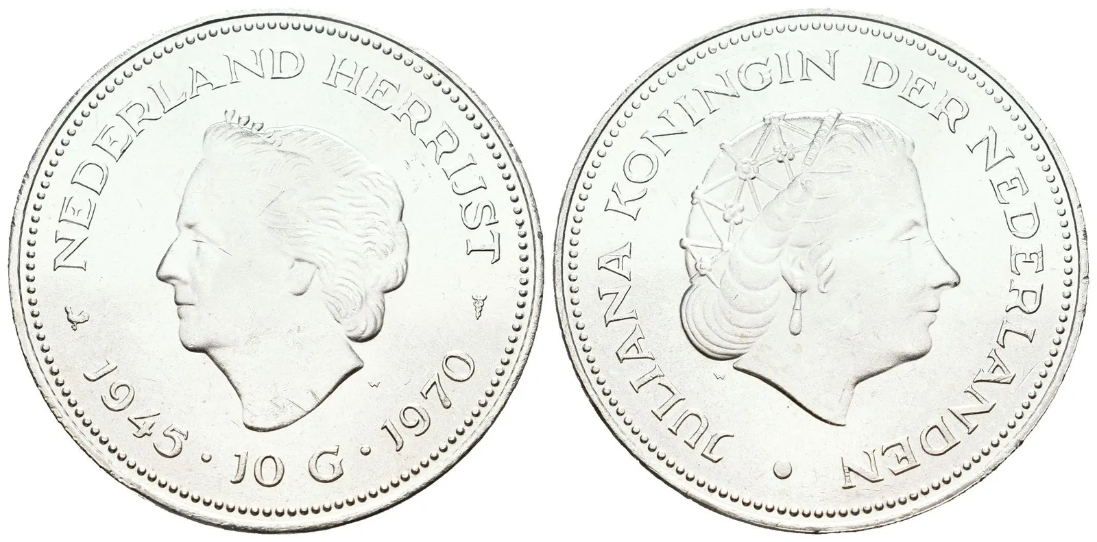 Nizozemí, 10 Gulden 1970