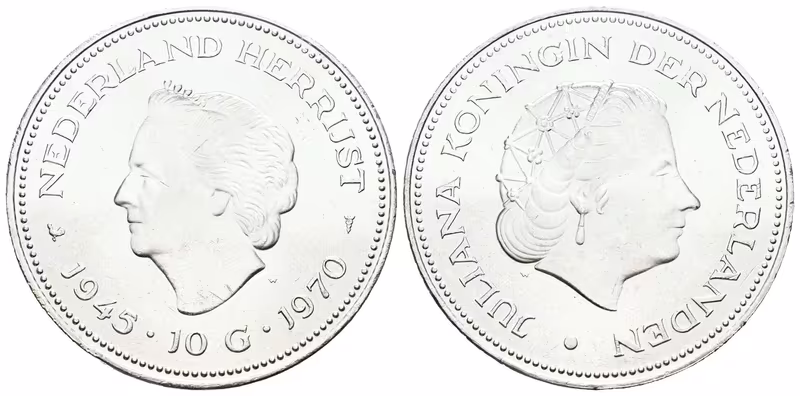 Nizozemí, 10 Gulden 1970