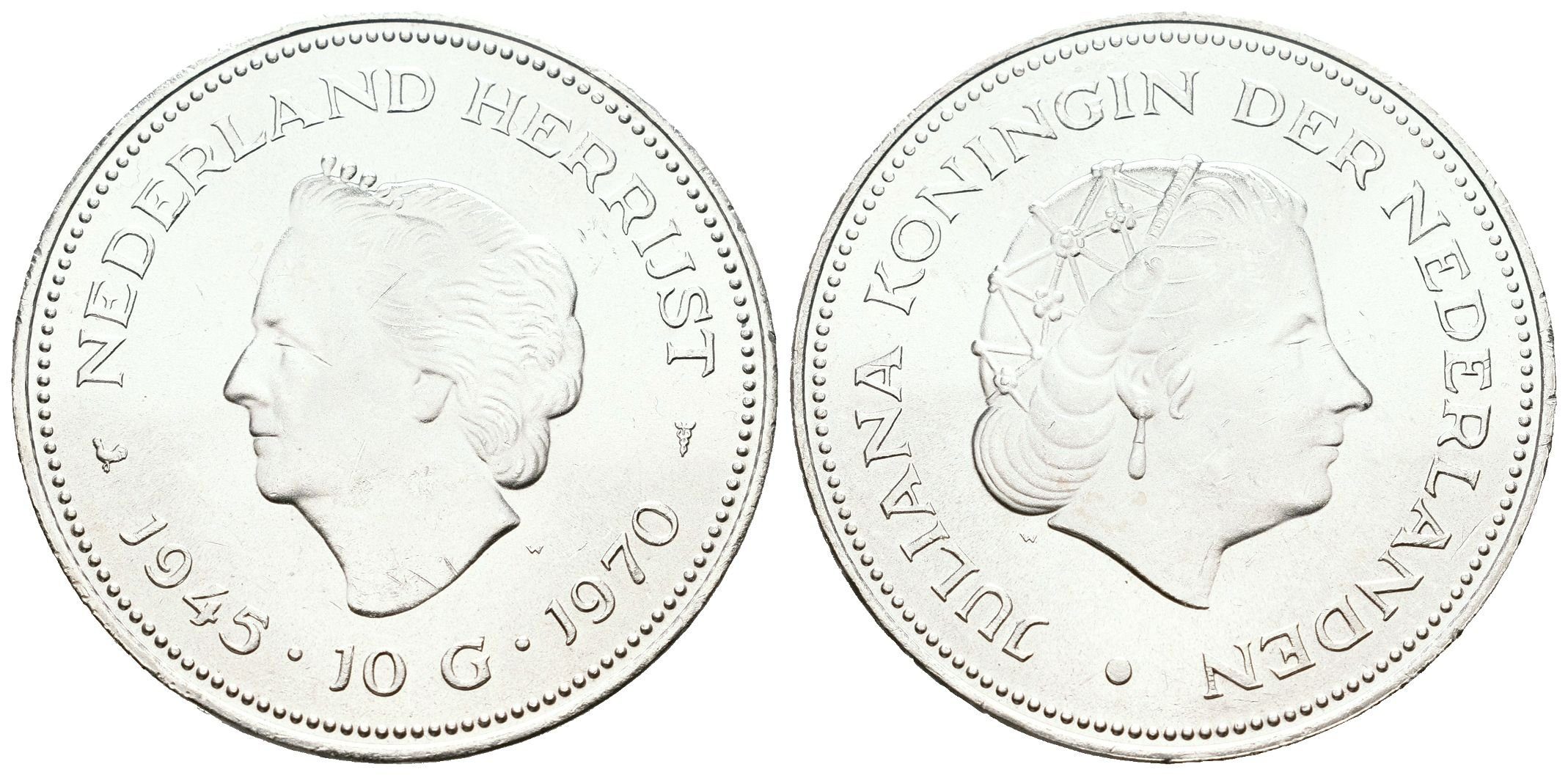 Nizozemí, 10 Gulden 1970
