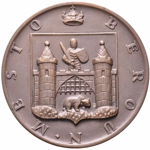 AE Medaile 1936 (Vokálek) - Na památku zřízení okresního úřadu. Pat. bronz 60 mm