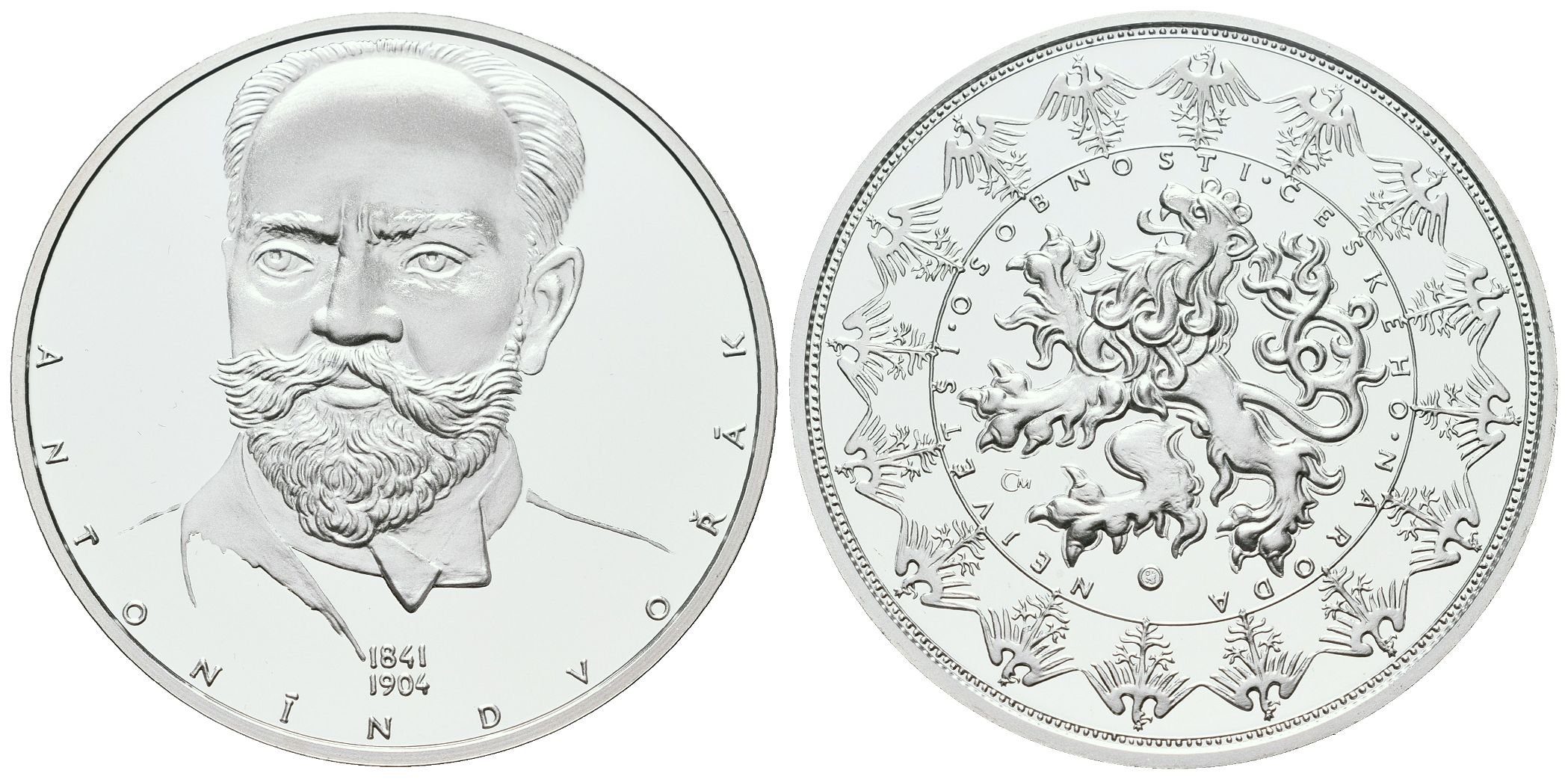 Stříbrná investiční medaile - Antonín Dvořák - Ag 29 g - 999/1000 + Certifikát