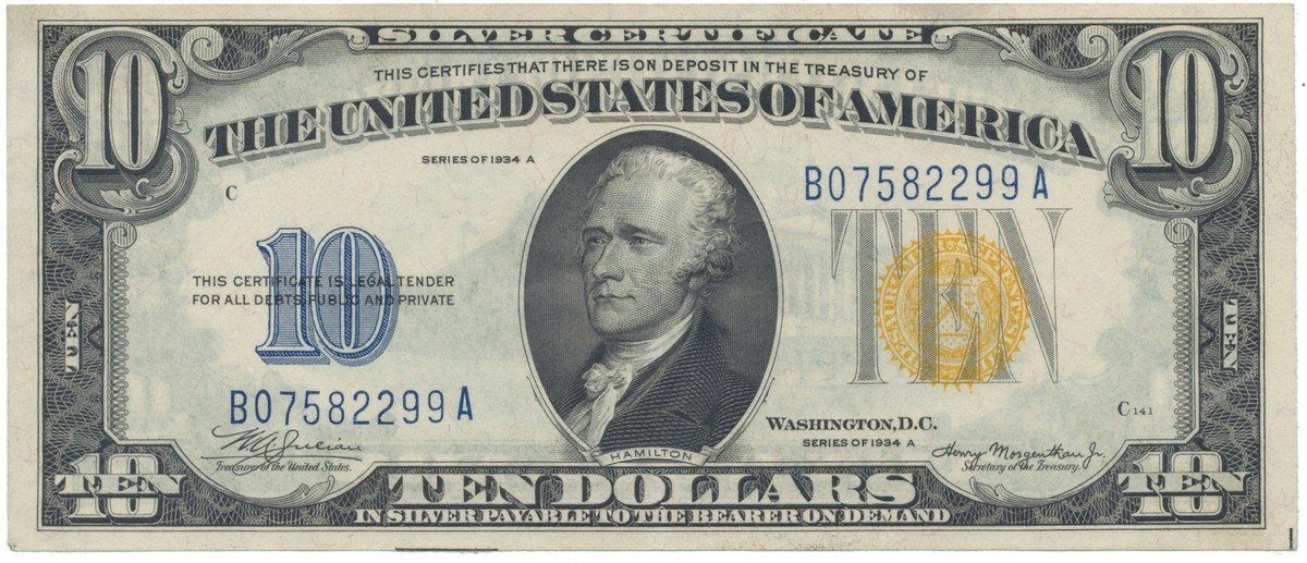 USA, 10 Dollars 1934, vojenské vydání pro severní Afriku, P.415Y