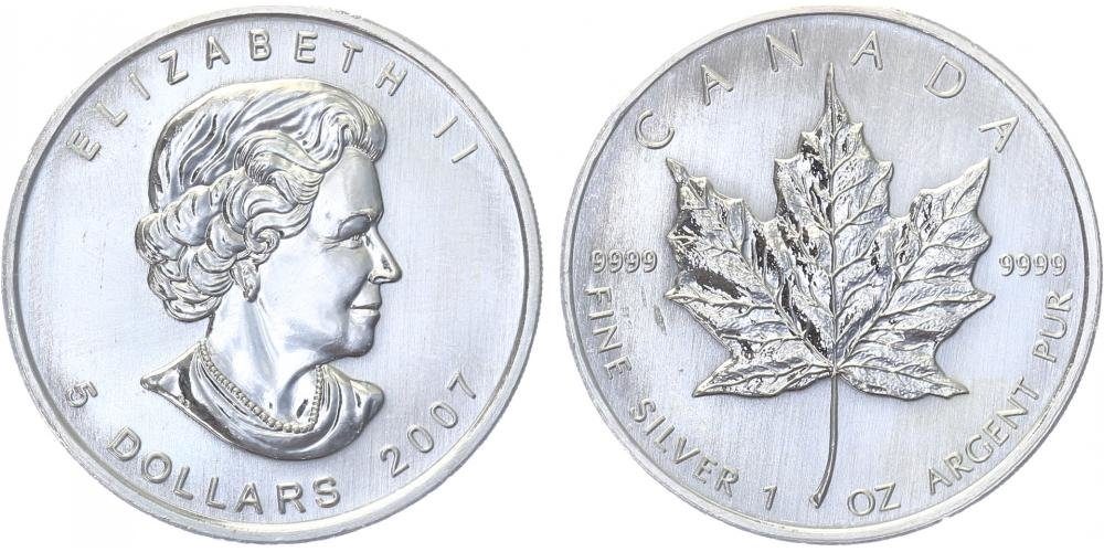 Kanada, 5 Dollars 2007 - Maple Leaf