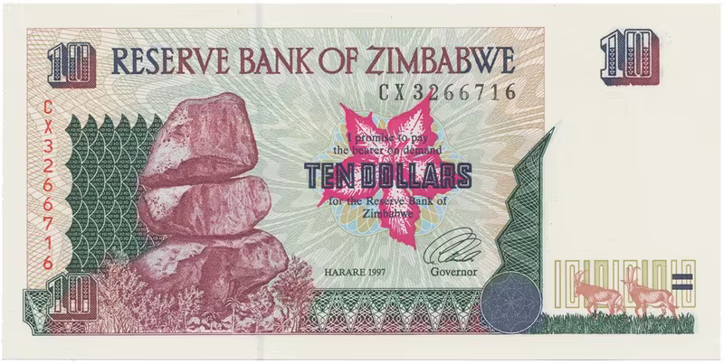Zimbabwe, 10 Dollars 1997, P.6a
