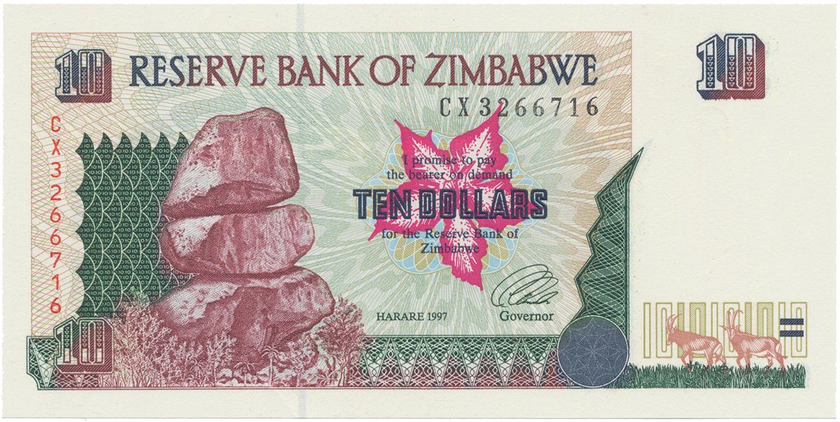 Zimbabwe, 10 Dollars 1997, P.6a