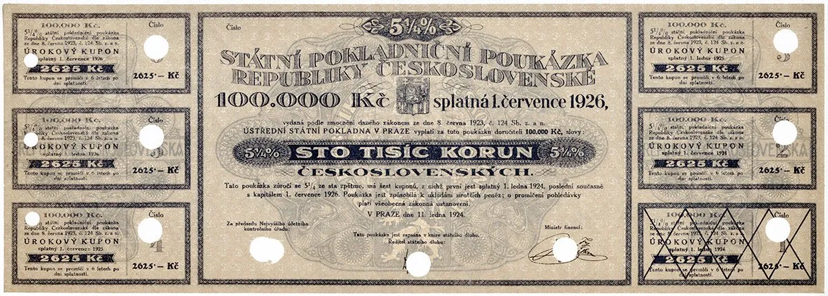 Státní pokladniční poukázky, 1919 - 1939 — 1