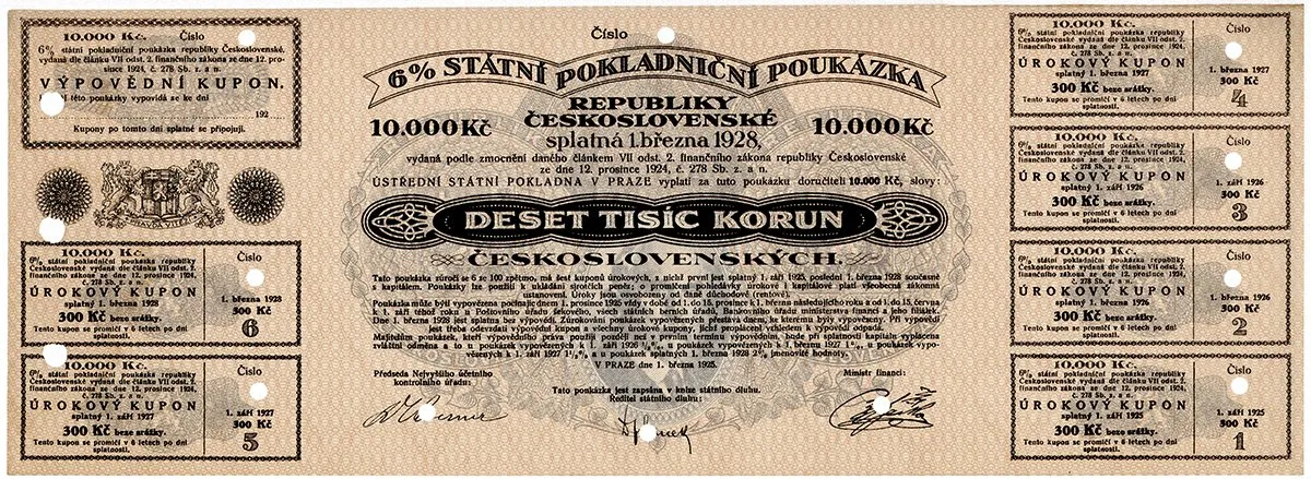 Státní pokladniční poukázky, 1919 - 1939 — 1