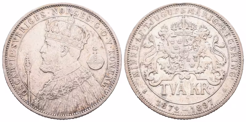 Švédsko, 2 Koruna 1897 - Pamětní