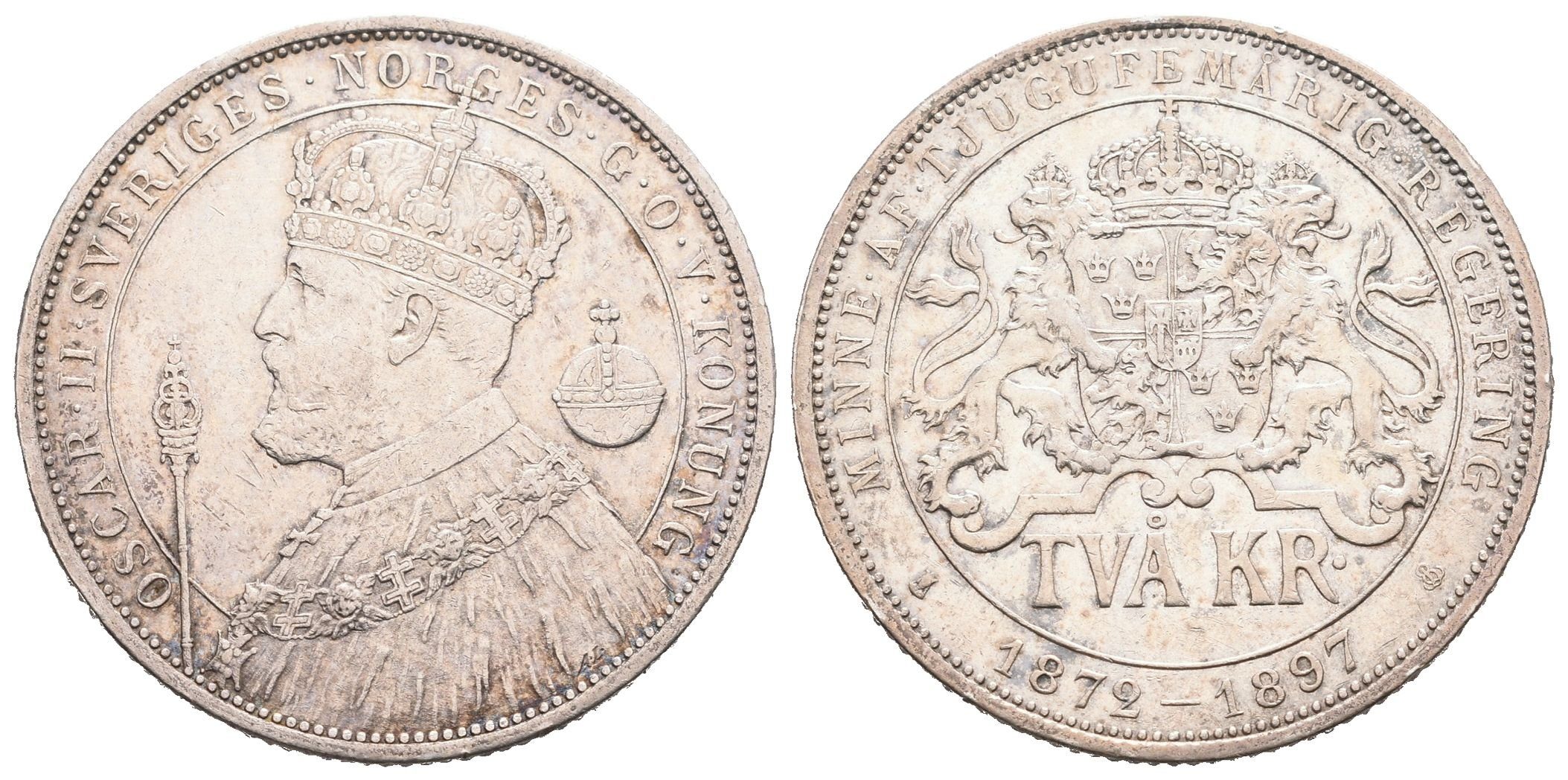 Švédsko, 2 Koruna 1897 - Pamětní