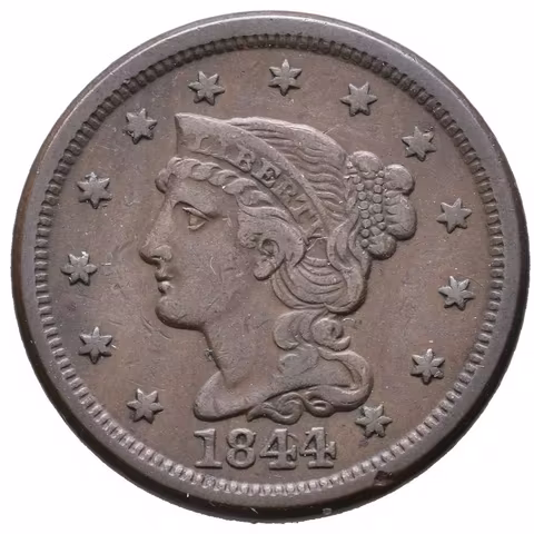 1 Cent 1844, KM.67, patina, rysky