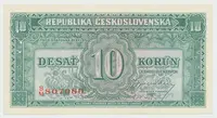 Československo, 10 Koruna b.d. (1945), perforace 3 md v obloučku, Hej.71a1.S2