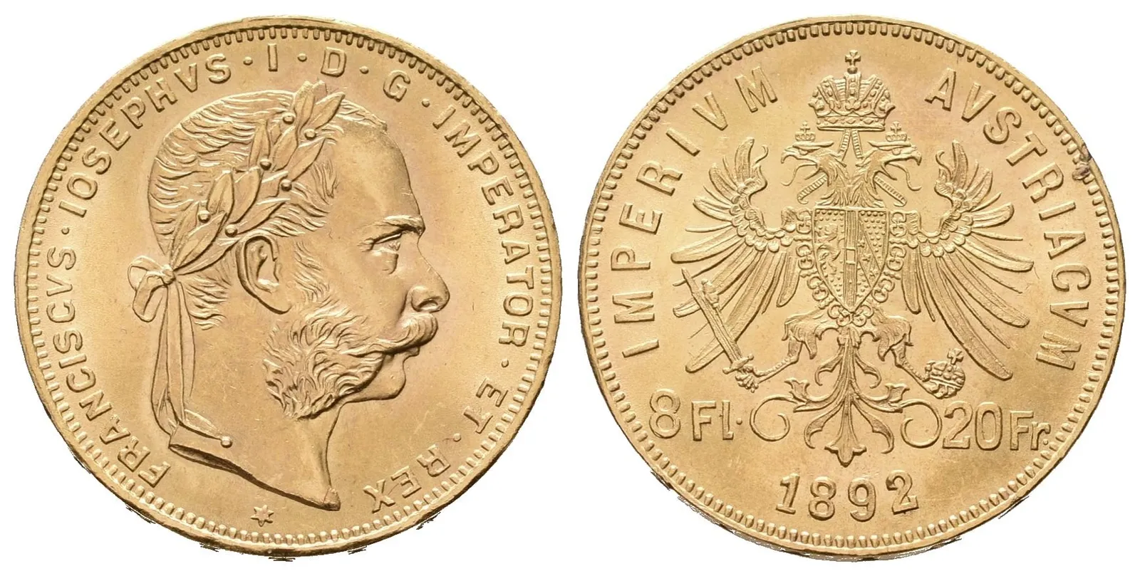 8 Zlatník / 20 Frank 1892 - novoražba