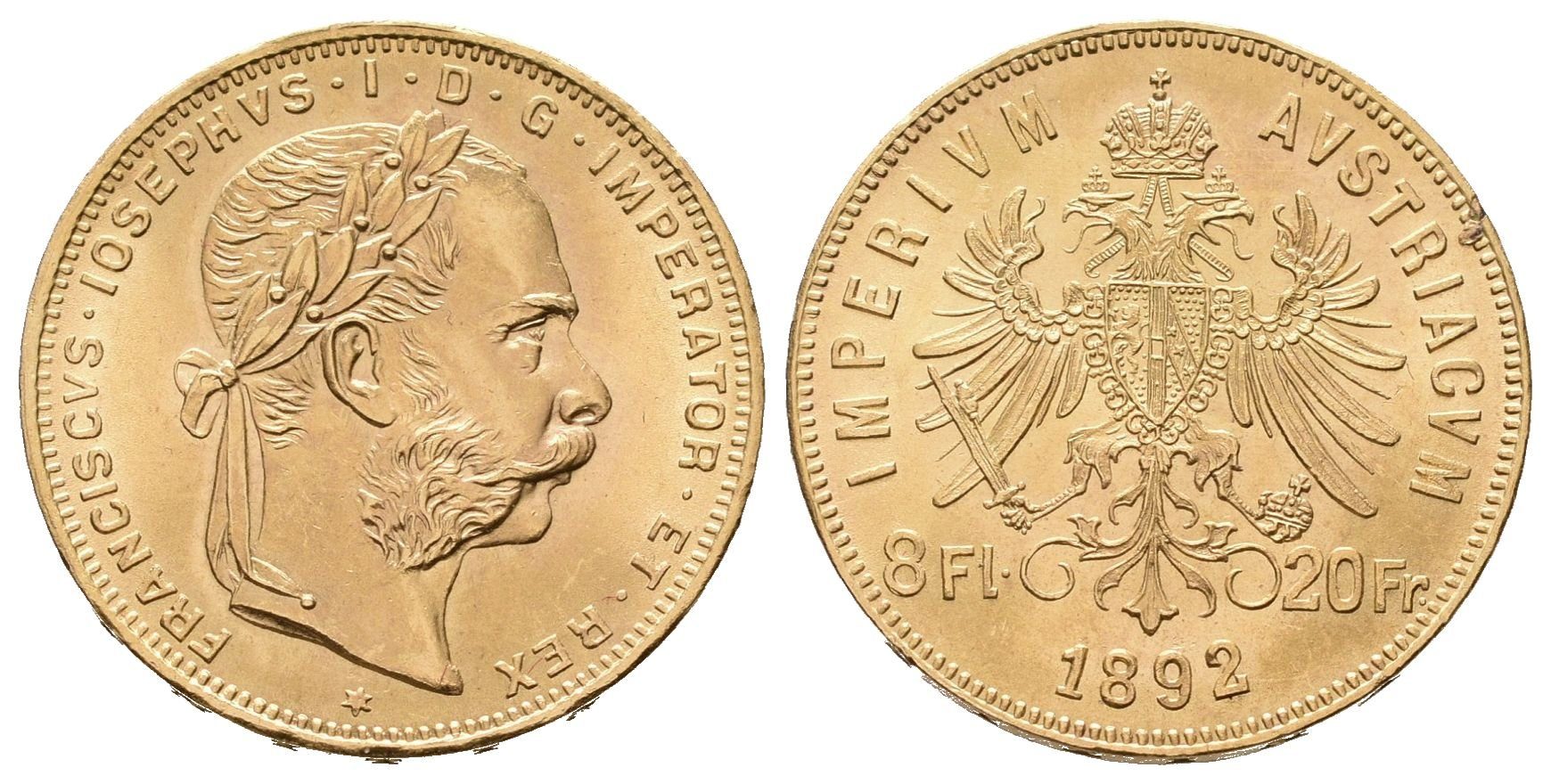 8 Zlatník / 20 Frank 1892 - novoražba