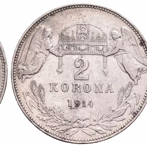 2 Koruna 1914 KB, patina, zbytky lesku, rysky_R!