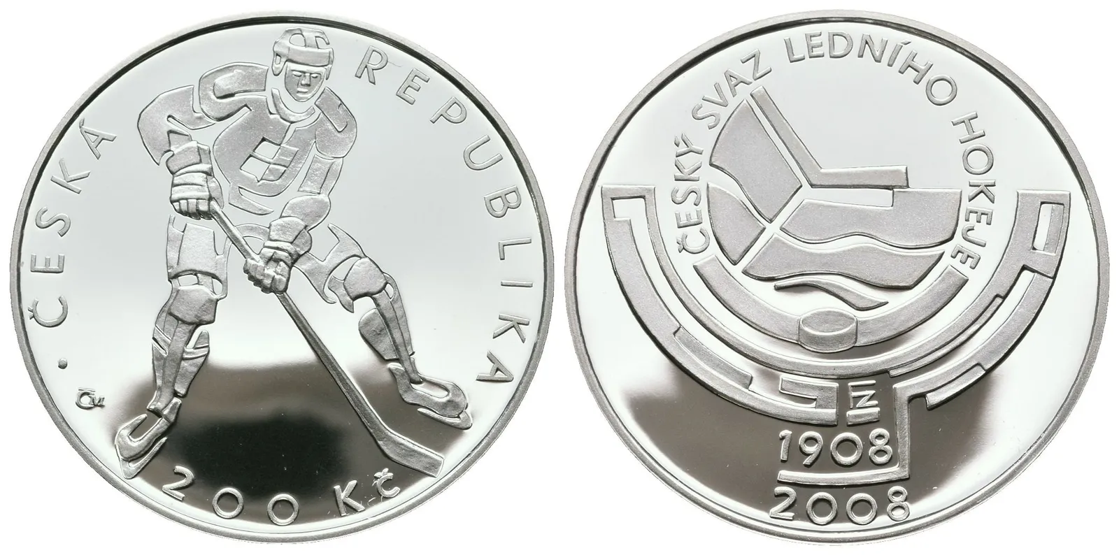 200 Kč 2008 - Český svaz ledního hokeje, PROOF