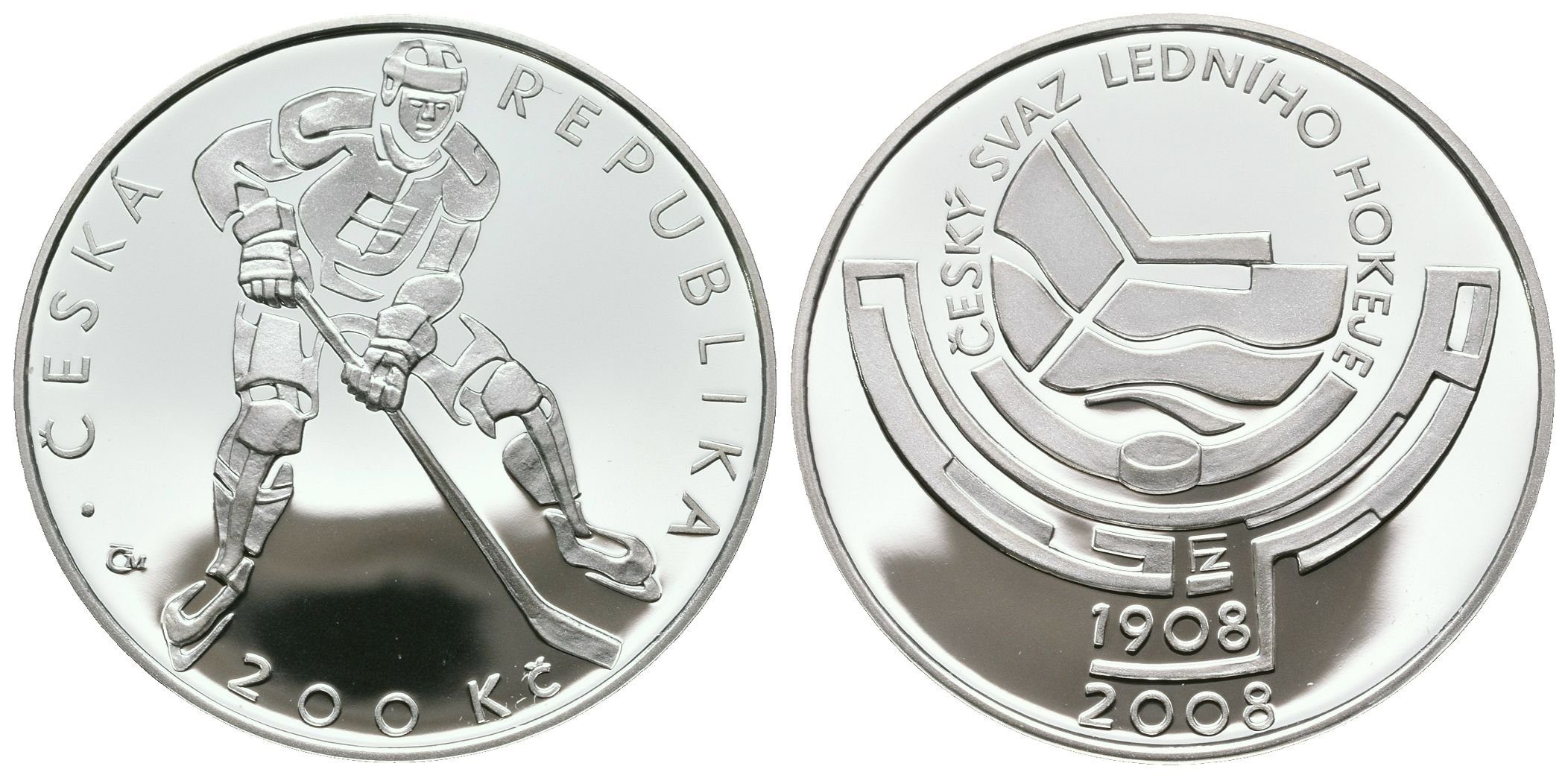 200 Kč 2008 - Český svaz ledního hokeje, PROOF