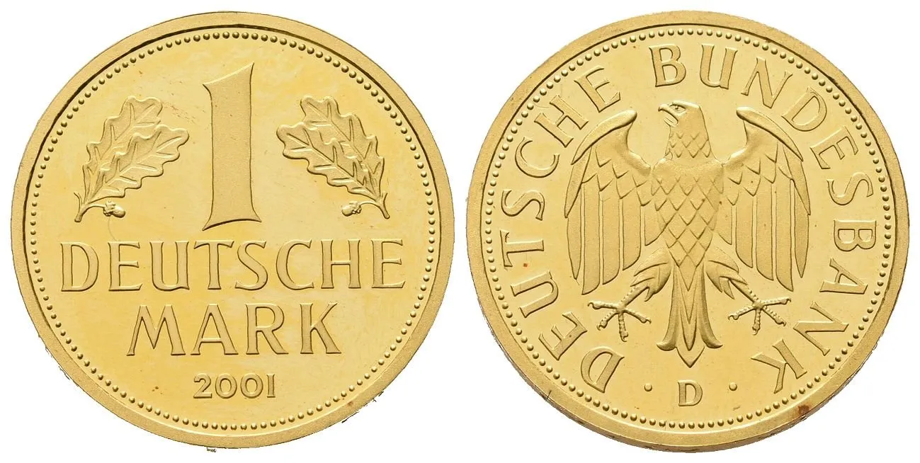 SRN, Zlatá mince 1 Deutsche Mark 2001 D