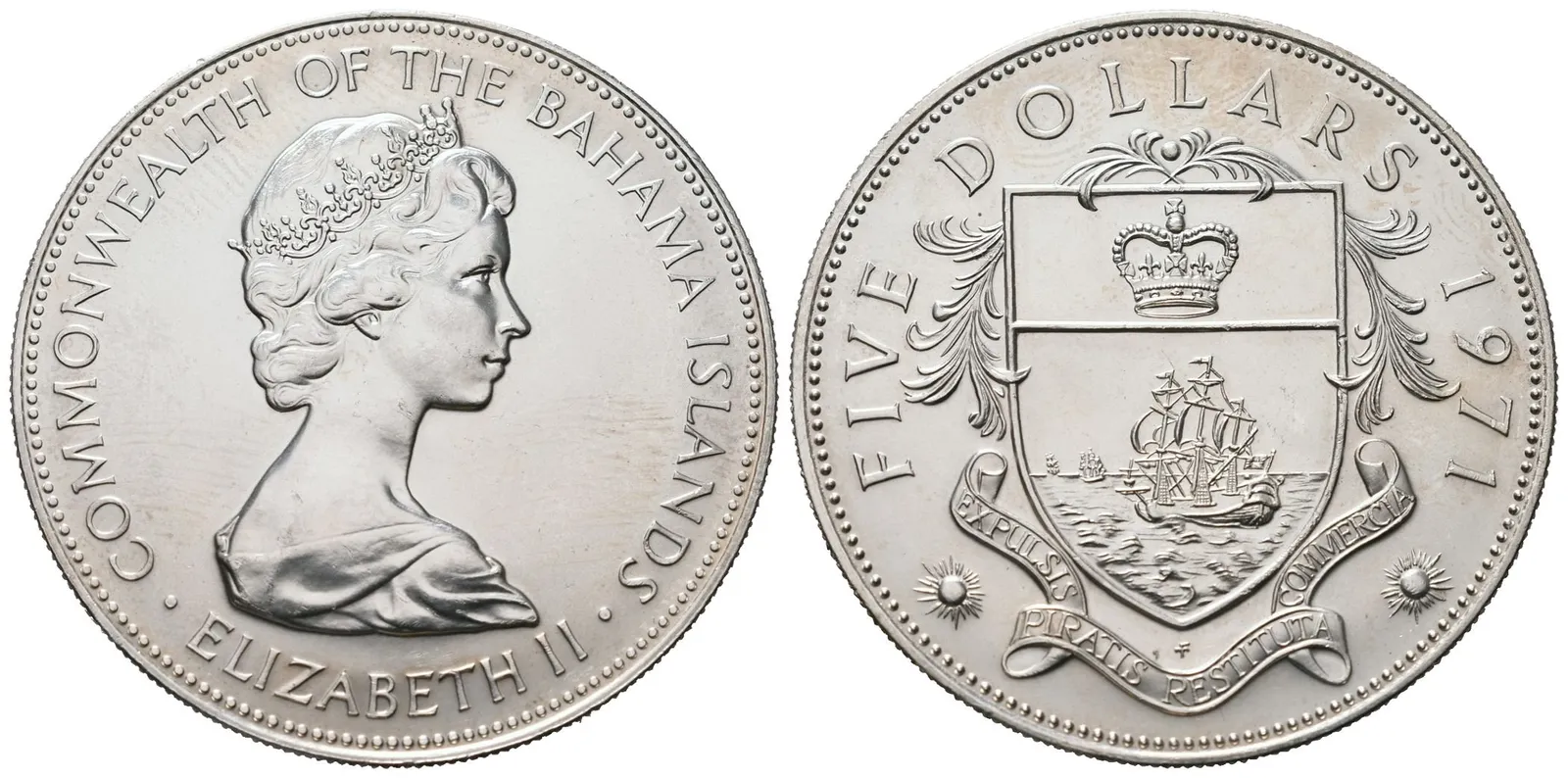 Bahamy, 5 Dollars 1971