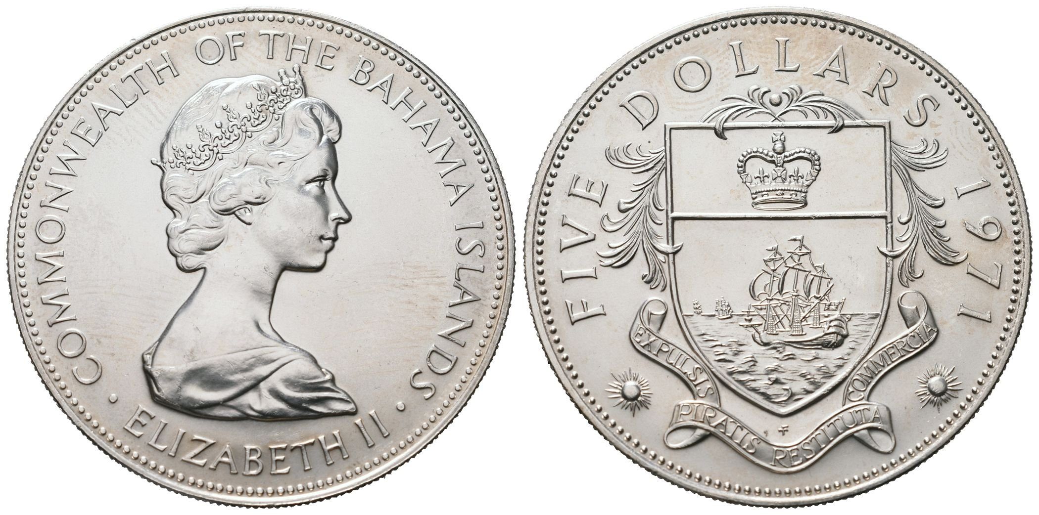Bahamy, 5 Dollars 1971