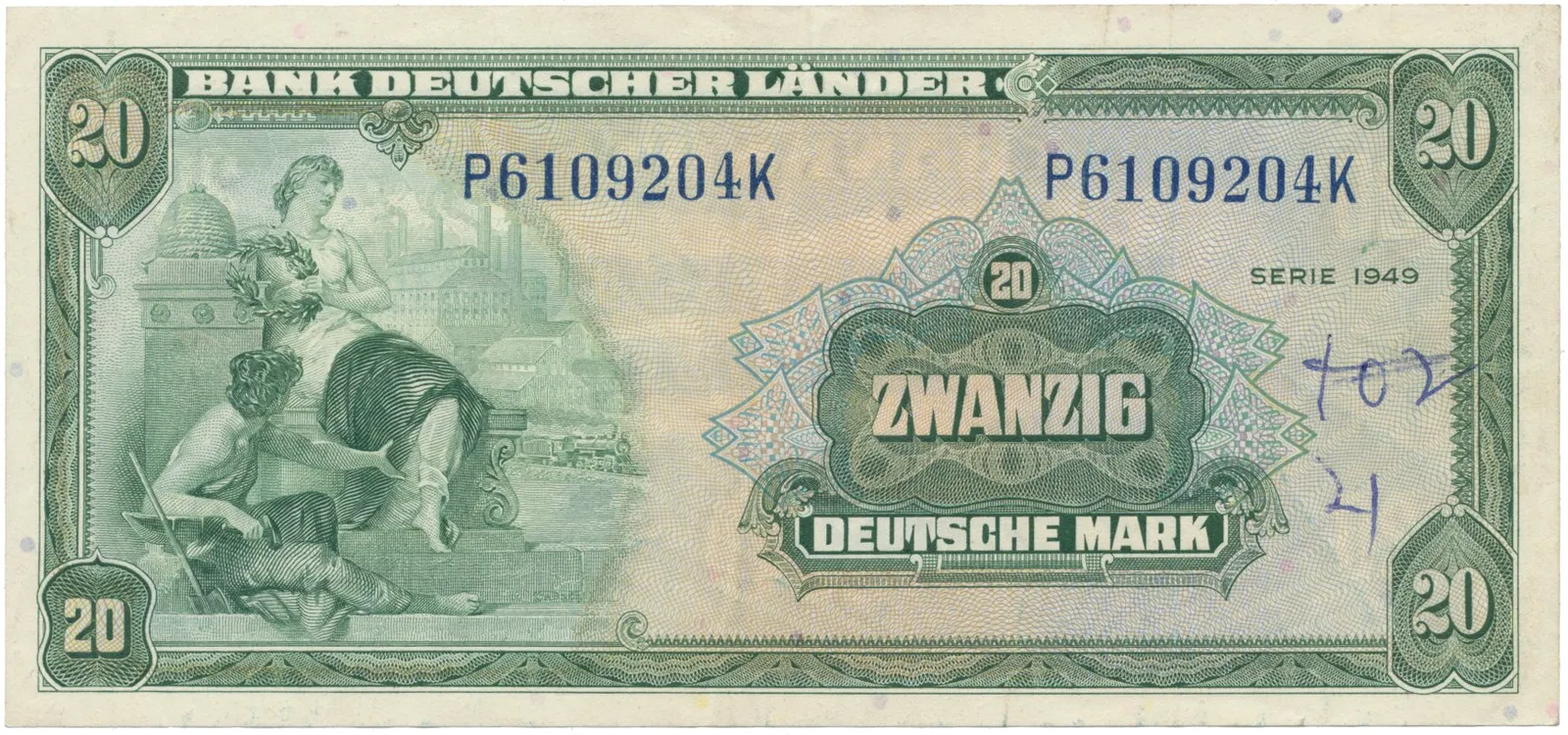 Německo - NSR, 20 DM 1949, Ros.260