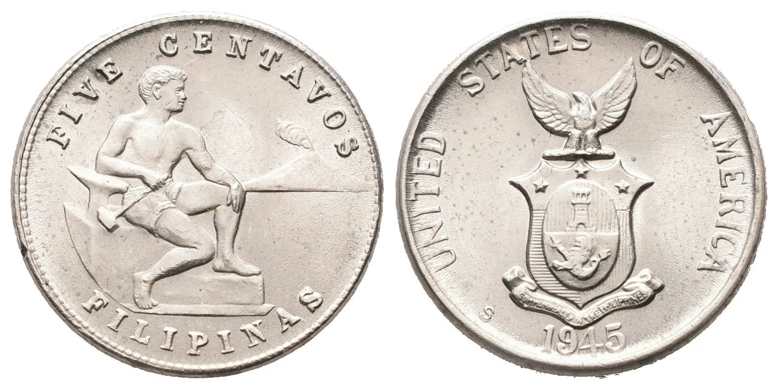 Filipíny, 5 Centavos 1945 S