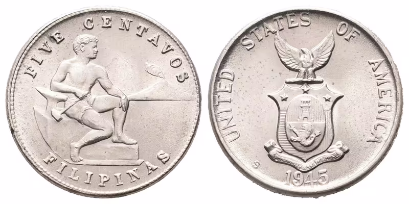 Filipíny, 5 Centavos 1945 S