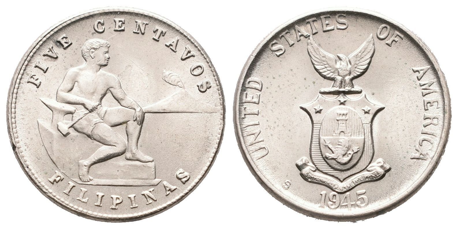 Filipíny, 5 Centavos 1945 S