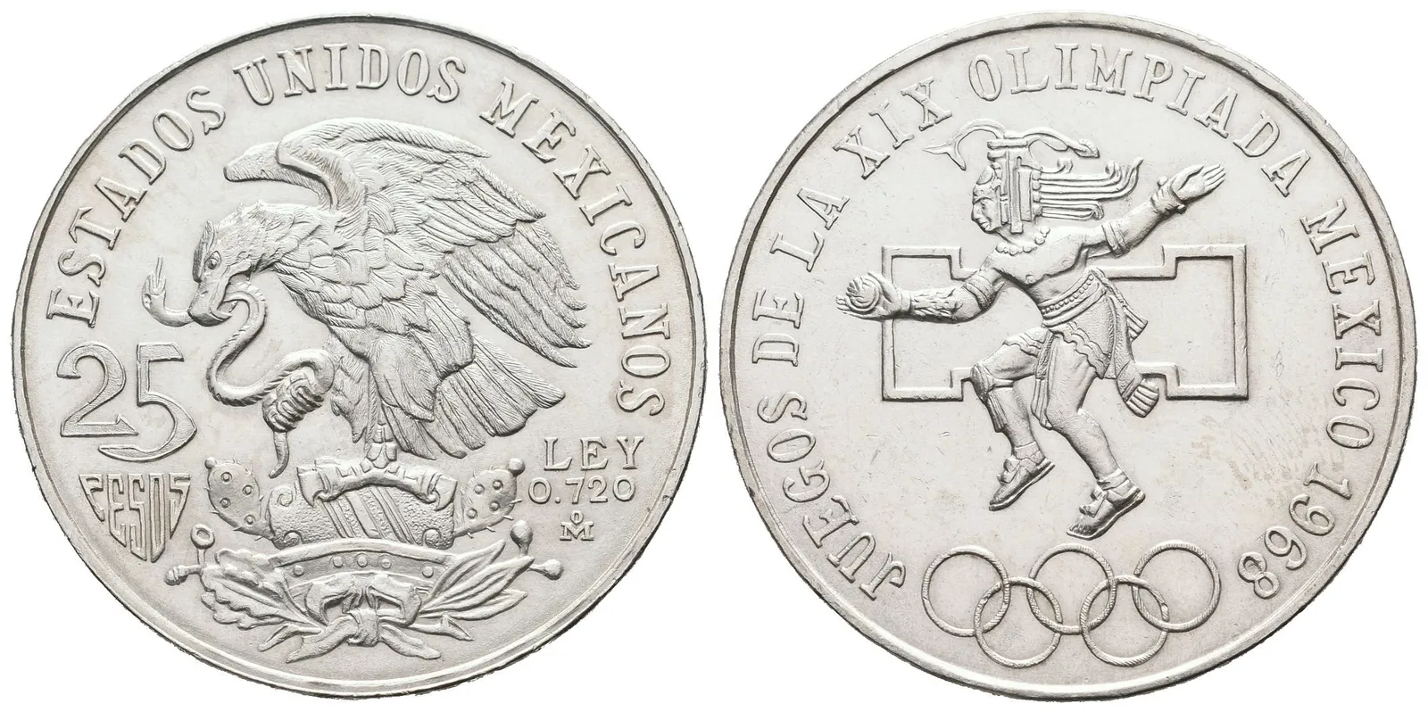 Mexiko, 25 Pesos 1968 - Olympiáda