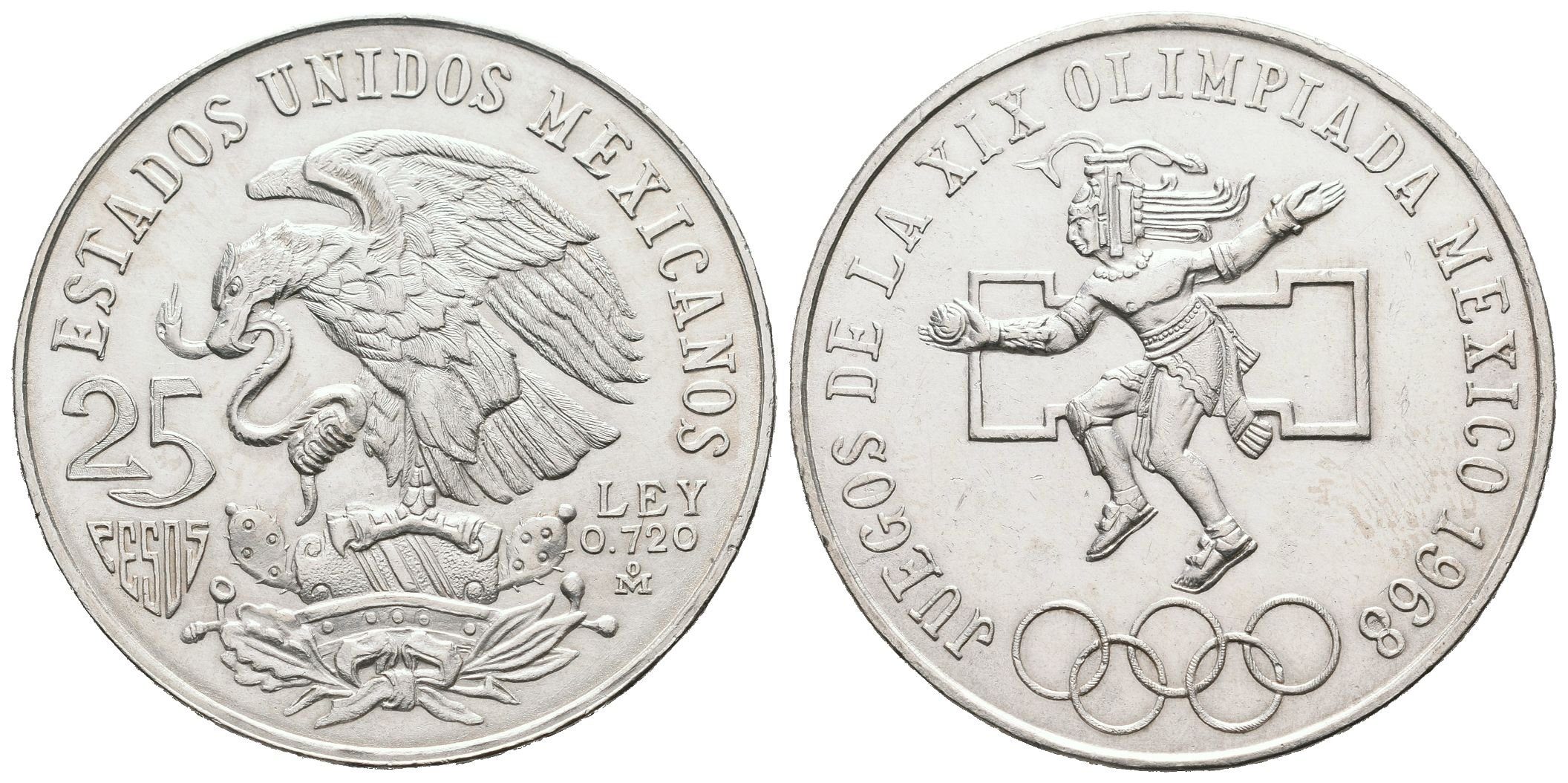 Mexiko, 25 Pesos 1968 - Olympiáda