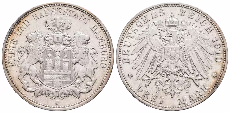Hamburg, 3 Marka 1910