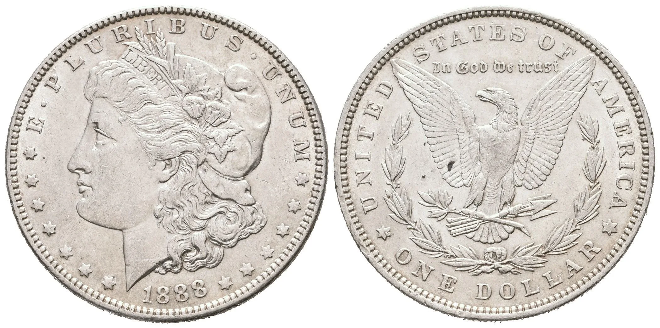 1 Dollar 1880, KM.110, pěkná zachovalost, lesk, rysky a hranky — 1