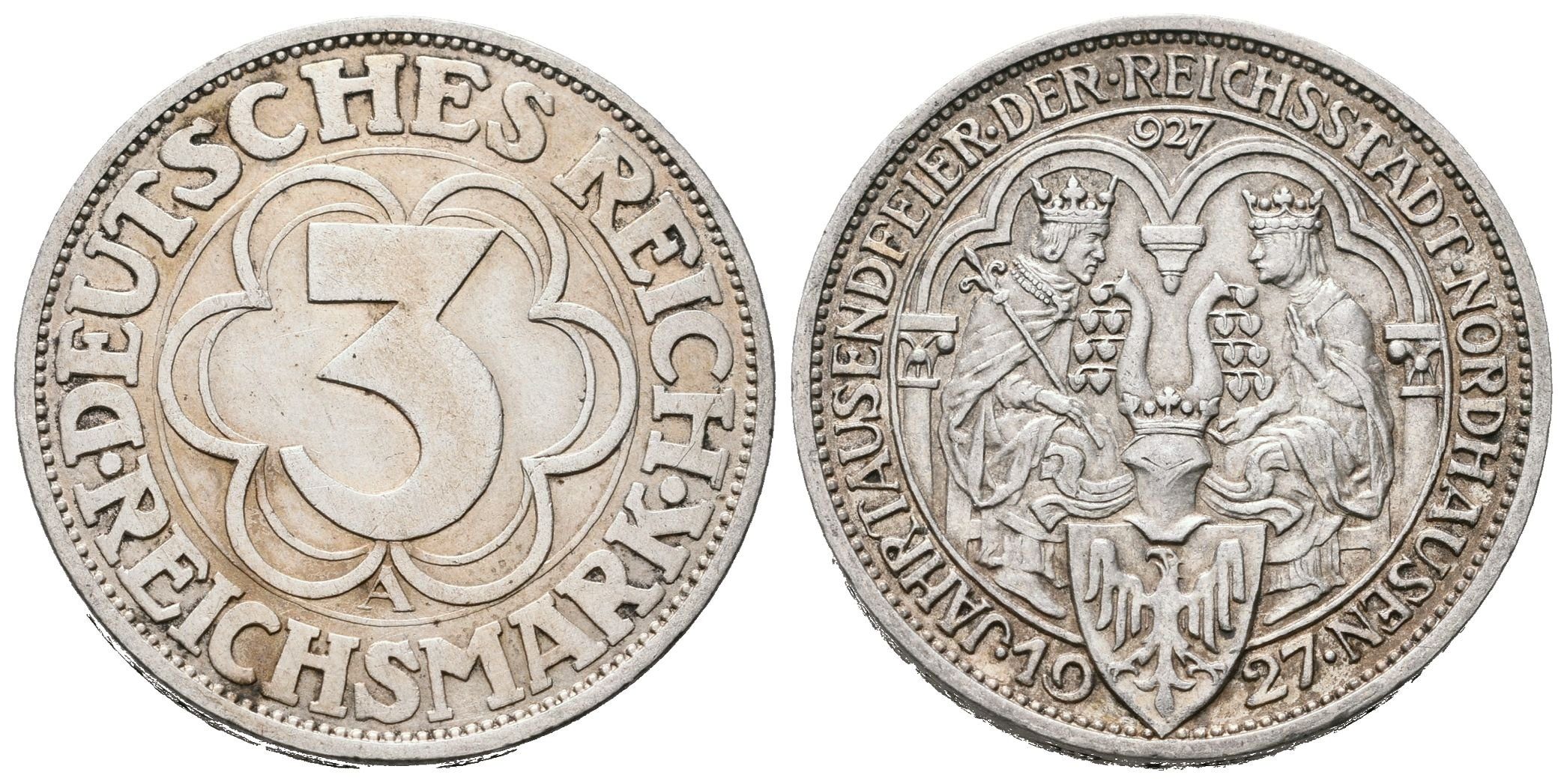 Výmar, 3 Marka 1927 A - Míšeň