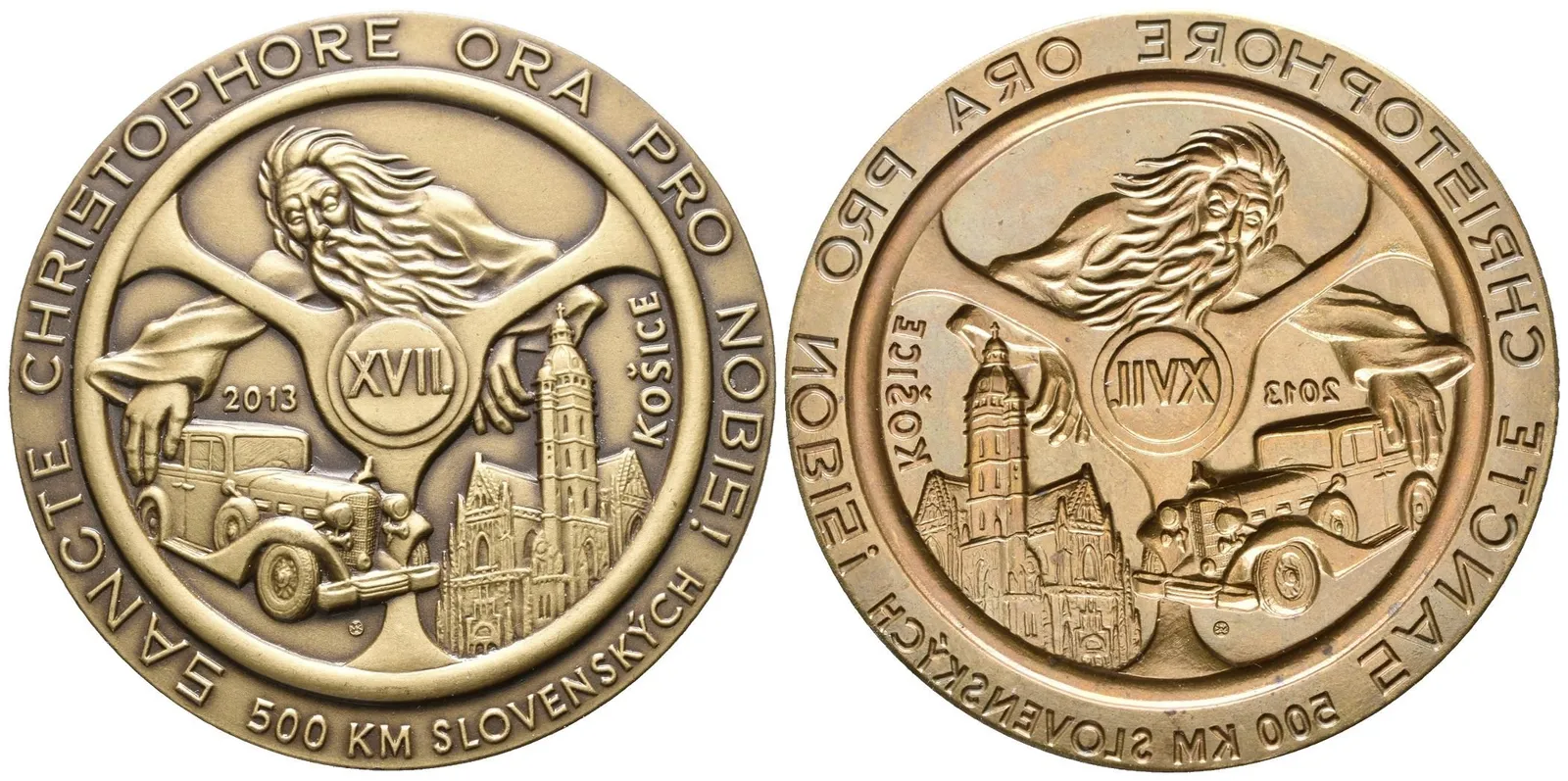 AE Medaile 2013 - Veteránská rallye "500 km slovenských" Košice. Bronz 56 mm — 1