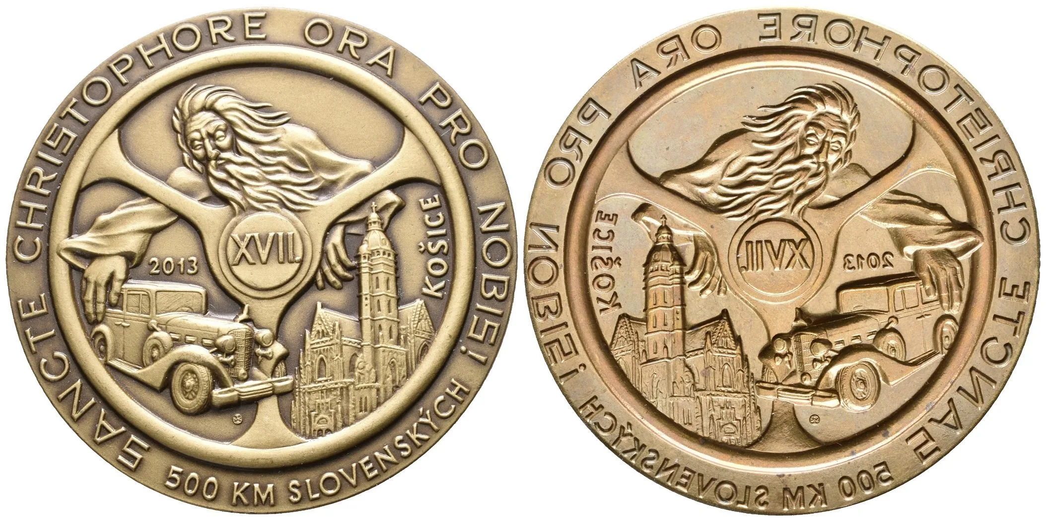 AE Medaile 2013 - Veteránská rallye "500 km slovenských" Košice. Bronz 56 mm — 1