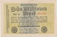 Německo, 10 Millionen Mark 1923, Ro.105c
