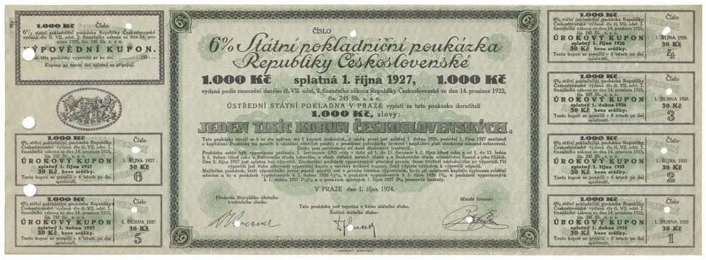 Státní pokladniční poukázky, 1919 - 1939 — 1