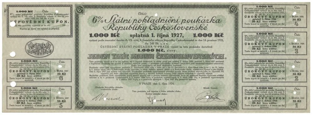 Státní pokladniční poukázky, 1919 - 1939 — 1