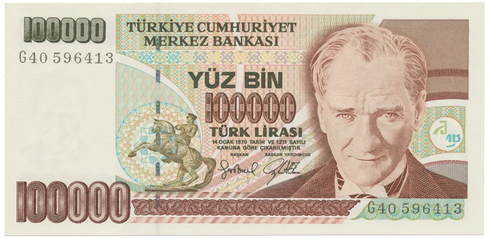 Turecko, 100.000 Lira (1997), P.206