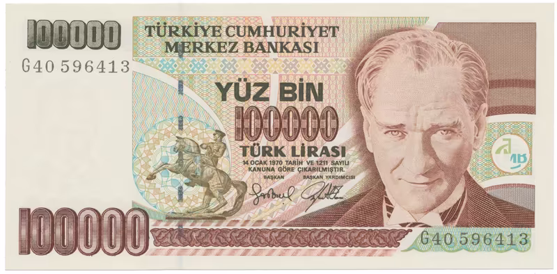Turecko, 100.000 Lira (1997), P.206