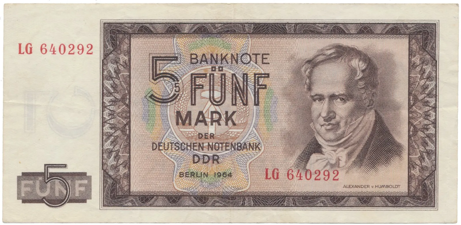 Německo - NDR, 5 DM 1964, Ros.354a