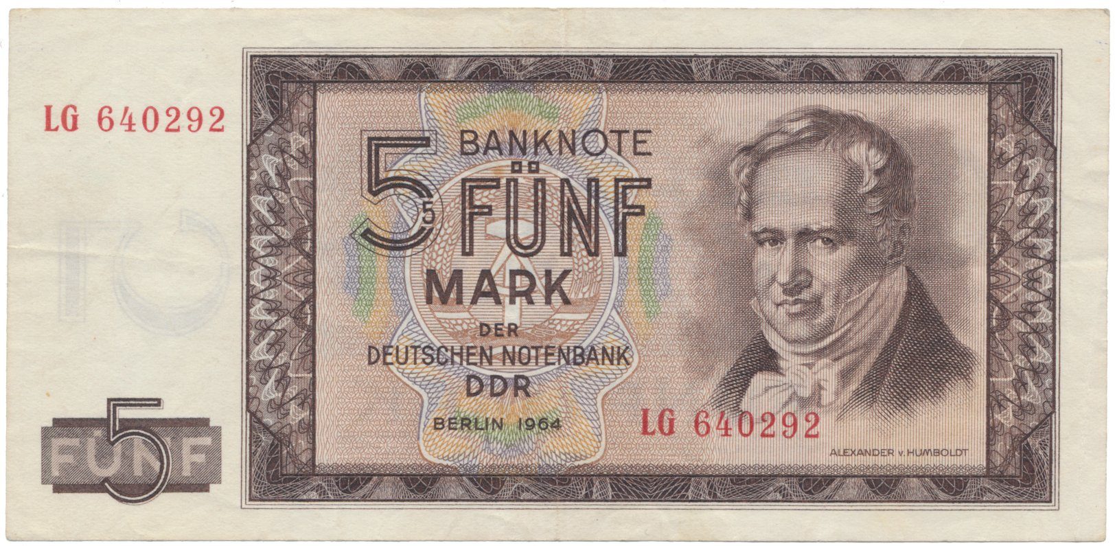 Německo - NDR, 5 DM 1964, Ros.354a