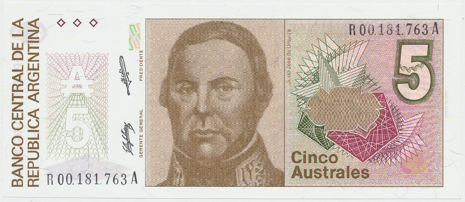 Argentina, 5 Australes (1985~1989), náhradní série R, P.324r