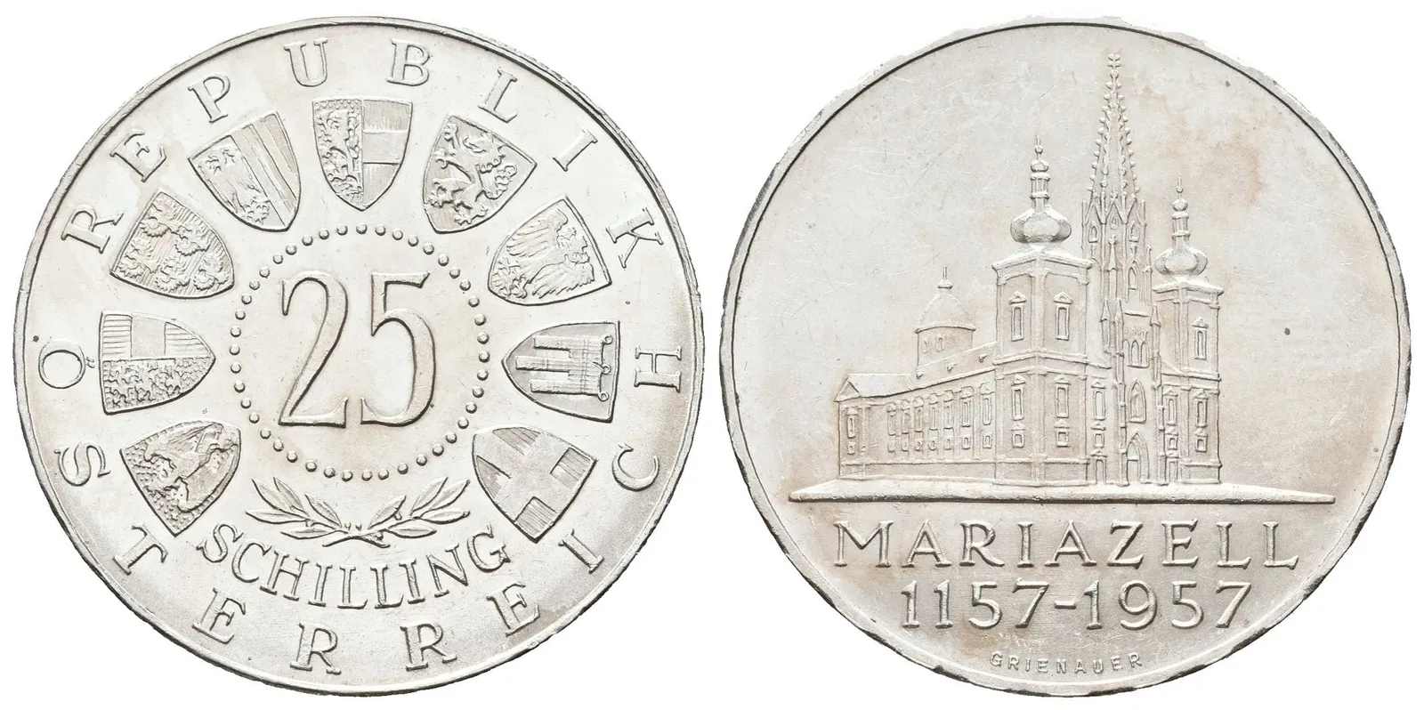 Rakousko, 25 Schilling 1957 - Mariazell
