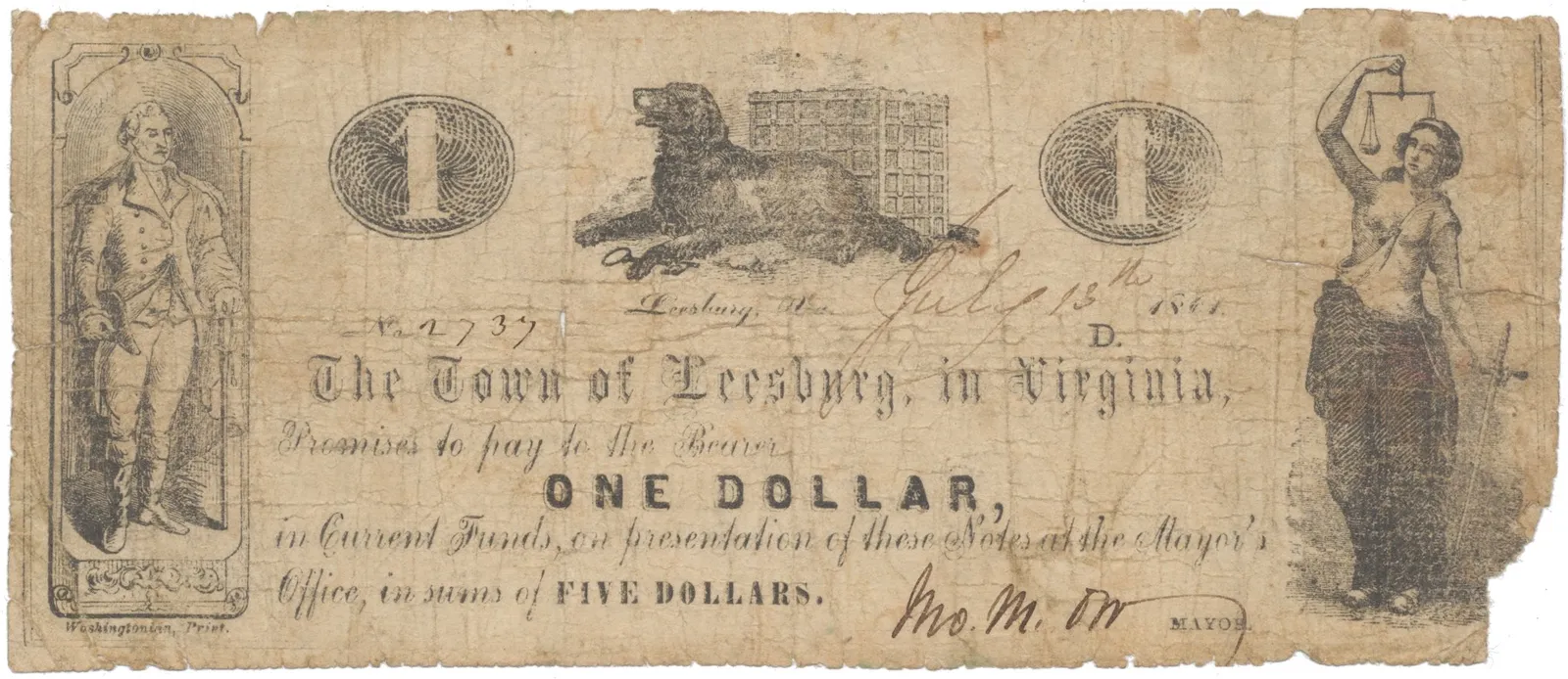 USA - Virginie, 1 Dollar 1861
