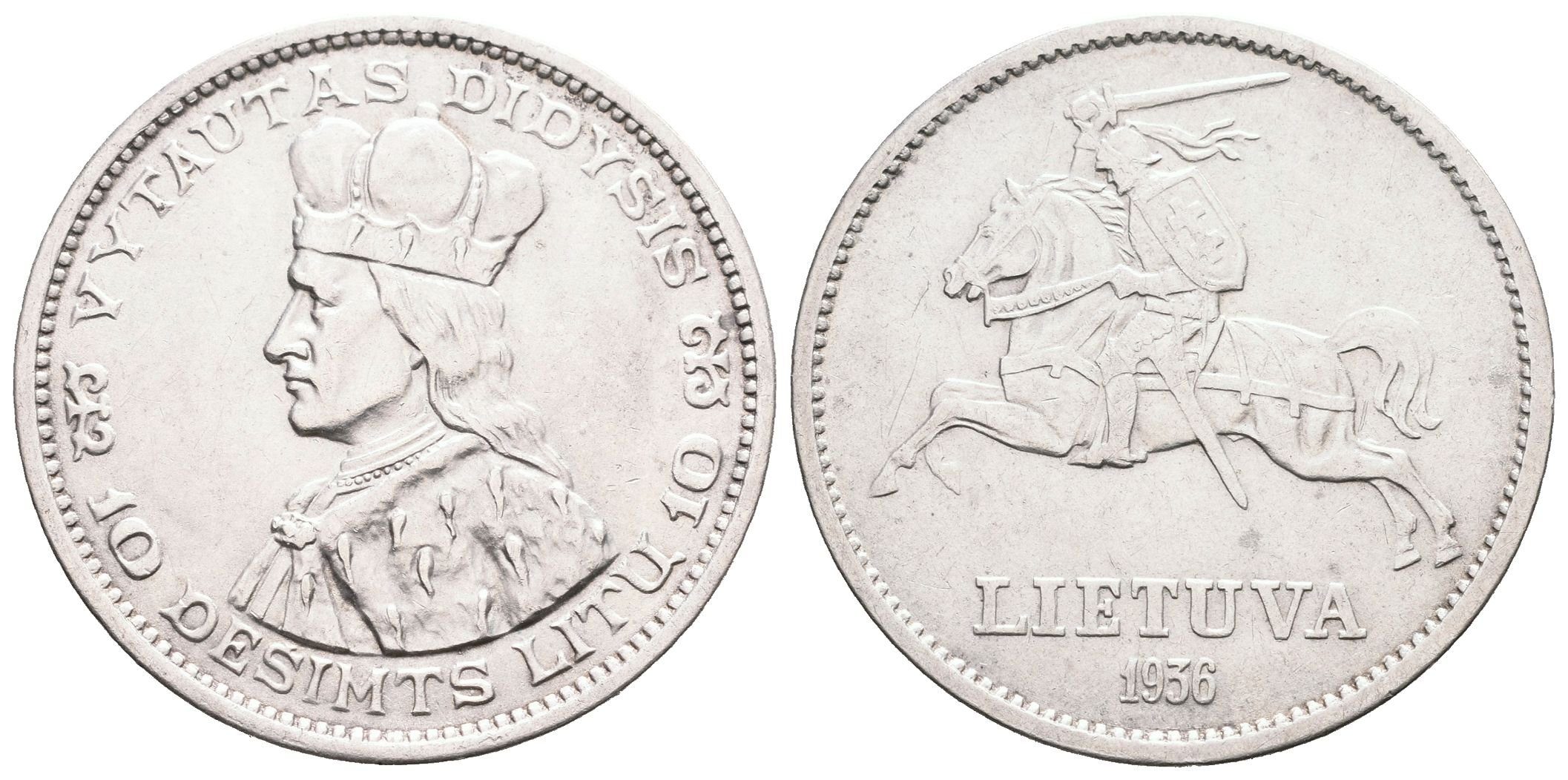 Litva, 10 Litas 1936 - Vytautas Didysis