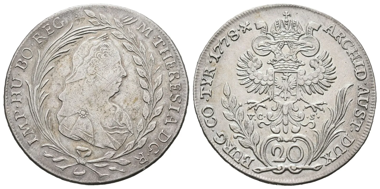 Marie Terezie, 20 Krejcar 1778, Hall