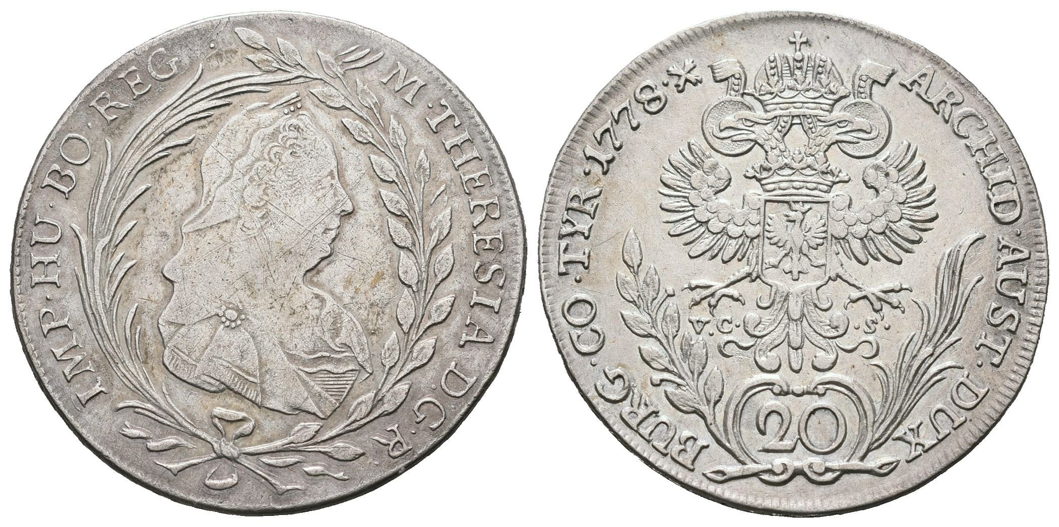 Marie Terezie, 20 Krejcar 1778, Hall