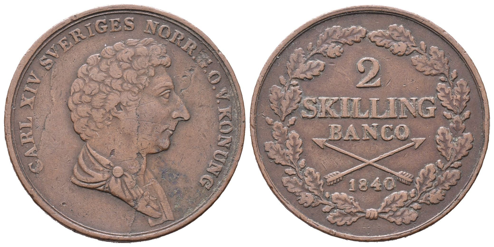 Švédsko, 2 Šilink 1840