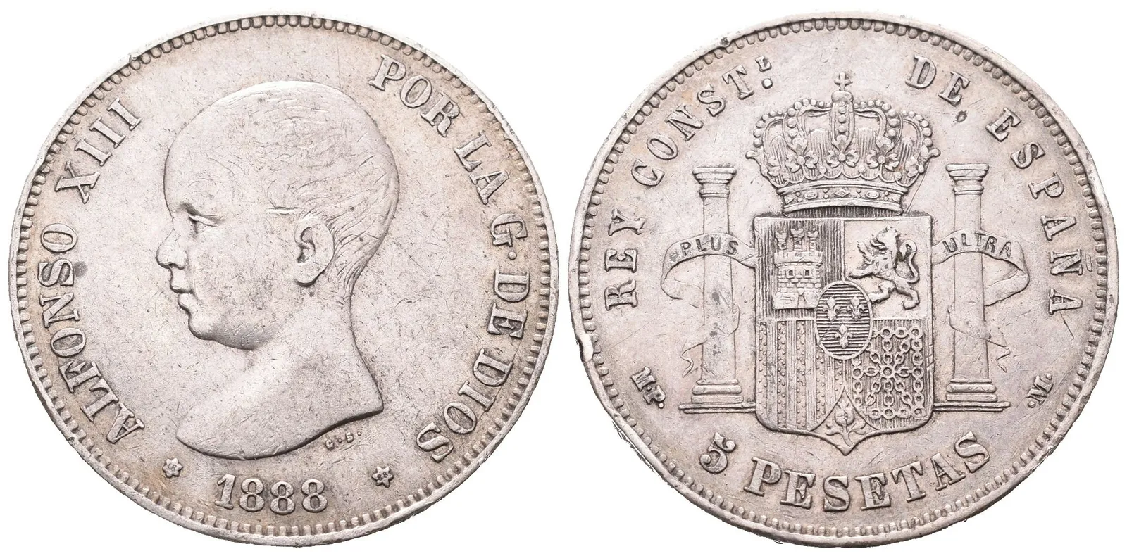 Španělsko, 5 Peseta 1888 MPM