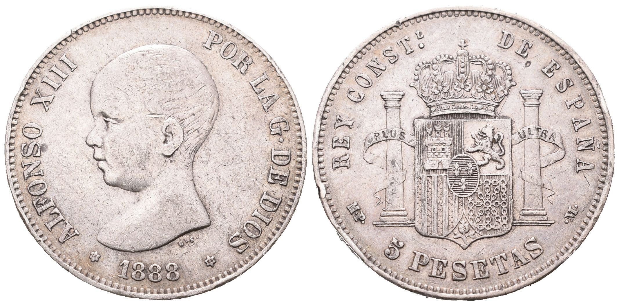 Španělsko, 5 Peseta 1888 MPM